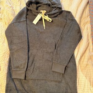 Outerknown Charcoal Hoodie with Yellow Drawcord